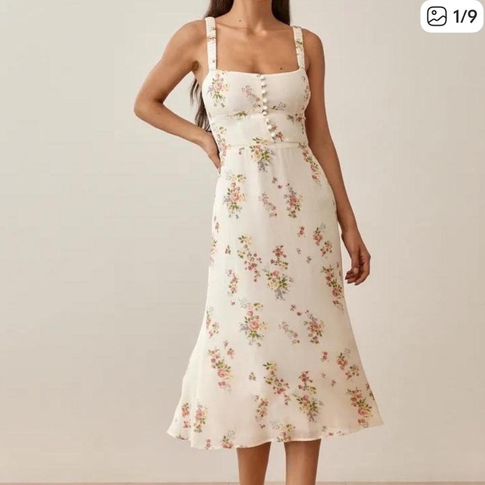REFORMATION Floral Print Midi Dress